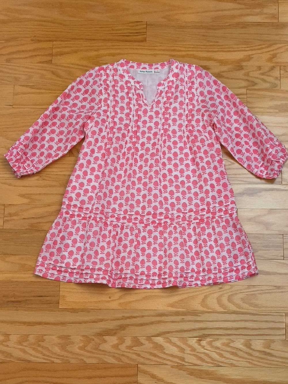 Roller Rabbit 3/4 Sleeve Floral Dress Size 10 NWOT